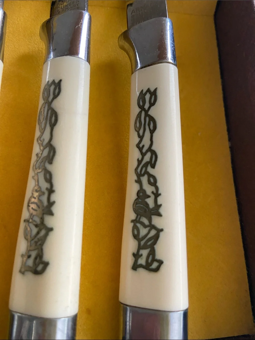 Vintage Armack Solingen Germany Stainless Steak Knives Set of 6 w/ Box